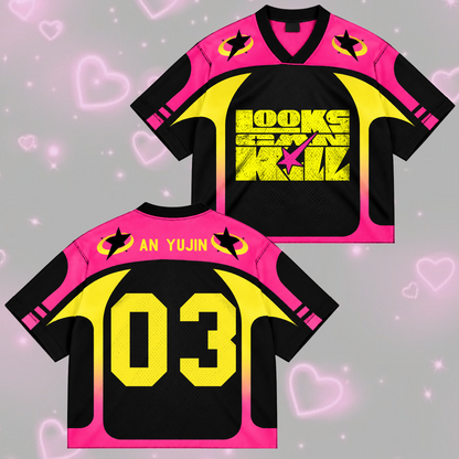 Epic Looks Can Kill I.V.E. Club All Members Pastel Coquette Mixed Mesh Jersey For Dive