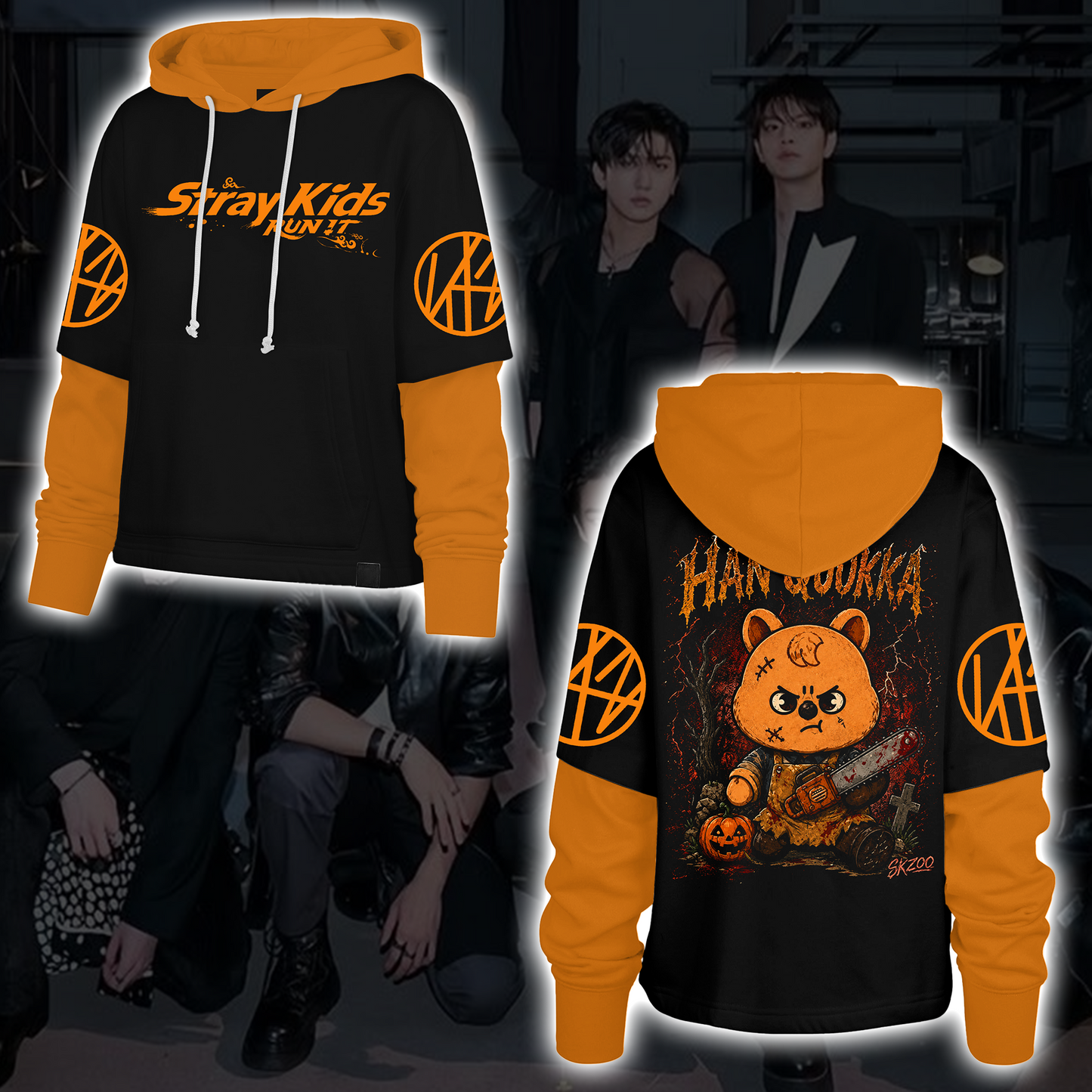 Spooky Stray Kids Wolf Chan Shortstop Hoodie Halloween Gift for Fans