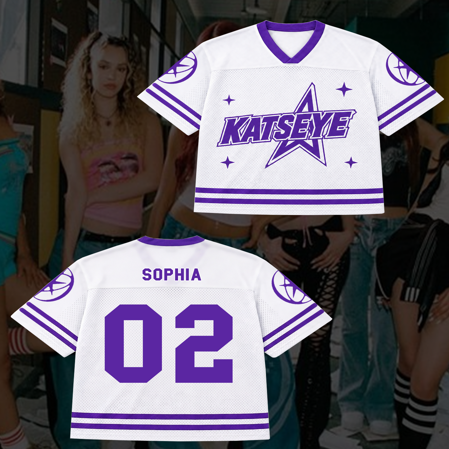 Collegiate Katseye Wildworld Tour Mixed Mesh Jersey Fan Edition
