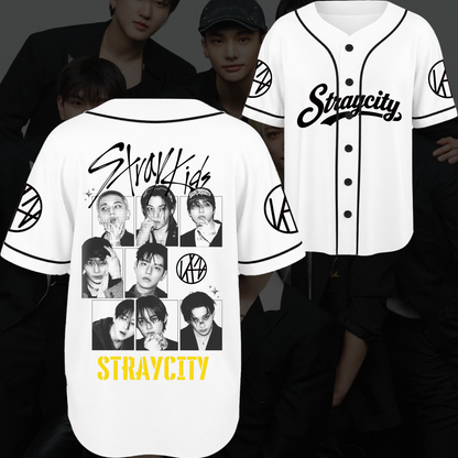Sunny Grid Straycity Stray Kids Concert Baseball Jersey