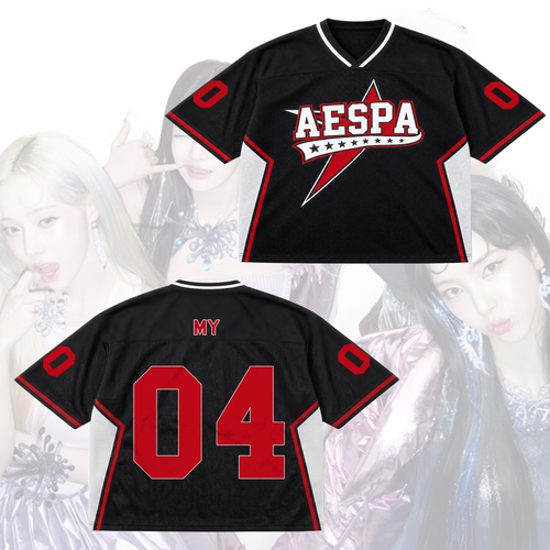 Electrifying Aespa Synk Complexity Tour Mixed Mesh Jersey Gift For Fans