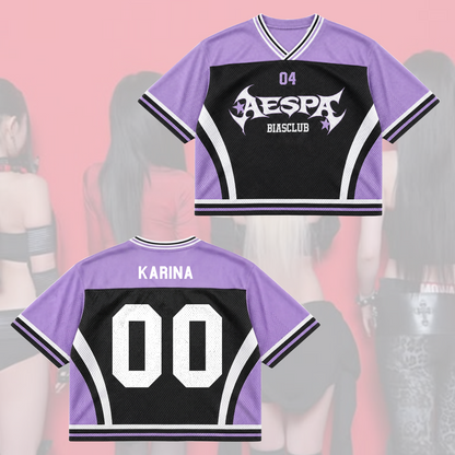 Ultraviolet Aespa Synk Complexity Tour Mixed Mesh Jersey Gift For Fans