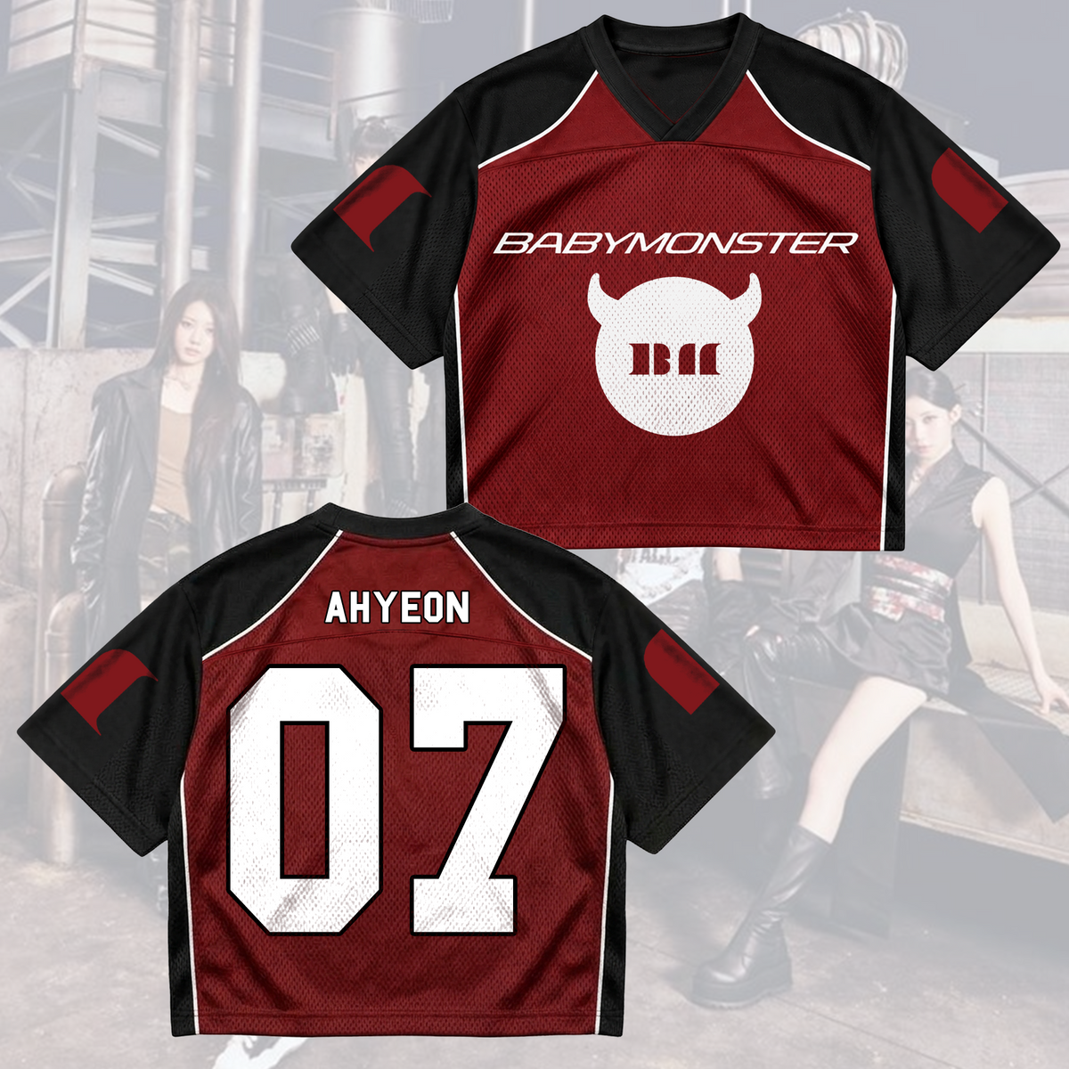 Athletic Choom World Tour Babymonster Mixed Mesh Jersey For Monstiez