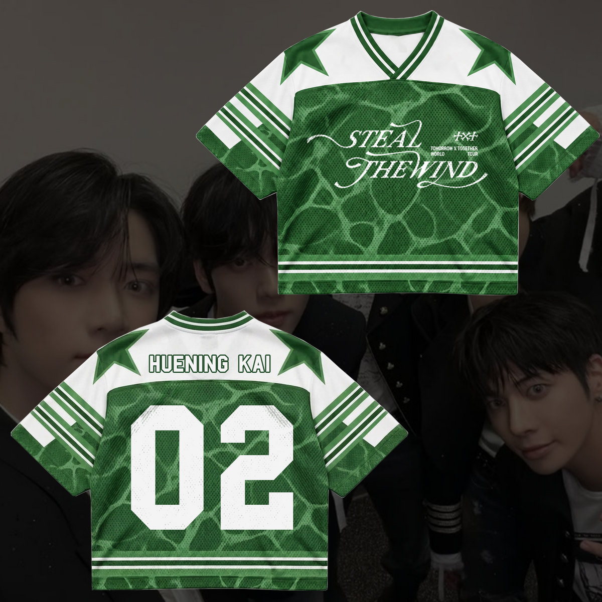 TXT Steal The Wind Tour Water Ripple Mixed Mesh Jersey Gift For Fans