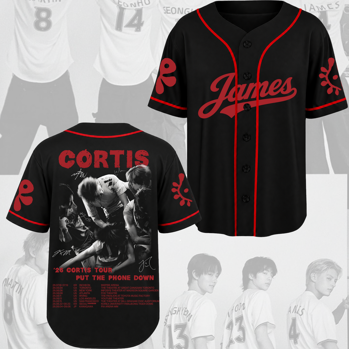 Cortis Put Your Phone Down Tour Baseball Jersey Fan Edition