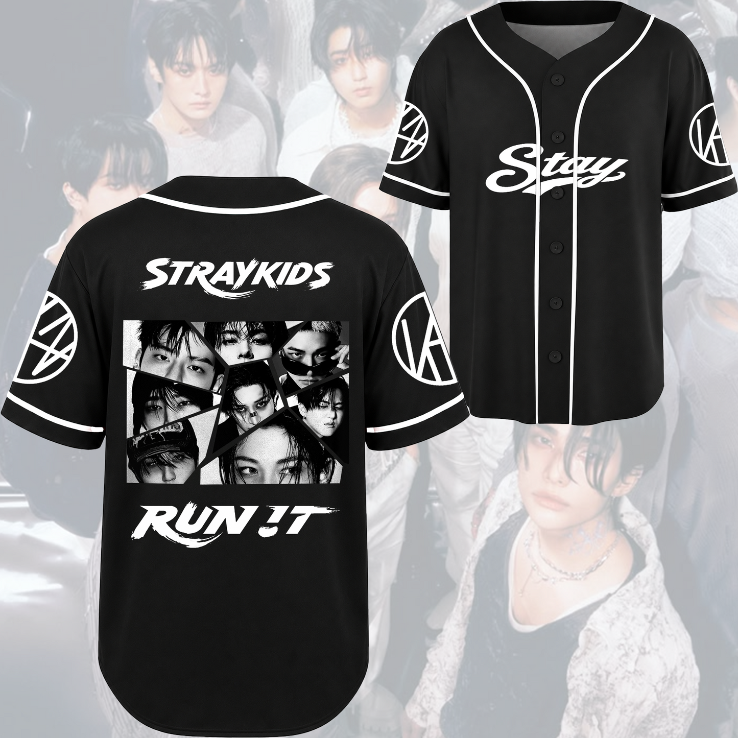 Gritty Run It World Tour Stray Kids Baseball Jersey Stay Gifts