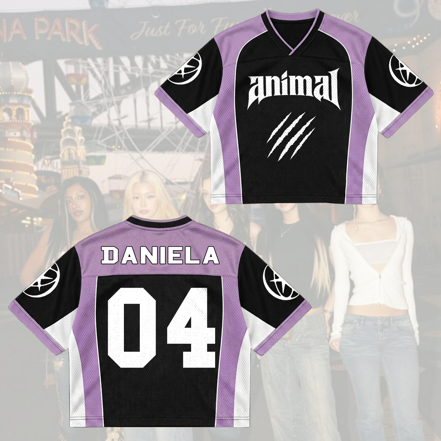 KATSEYE Animal Claw Mixed Mesh Jersey Gift For Fans