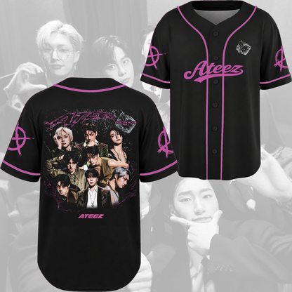 ATEEZ Golden Hour Part 5 Neon Pink Baseball Jersey Gift For Fans