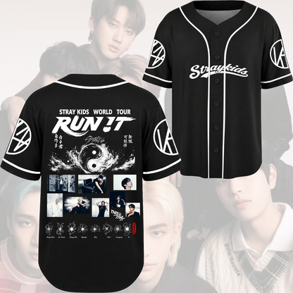 Stray Kids Run It Tour Symbol Star Baseball Jersey Stay Edition