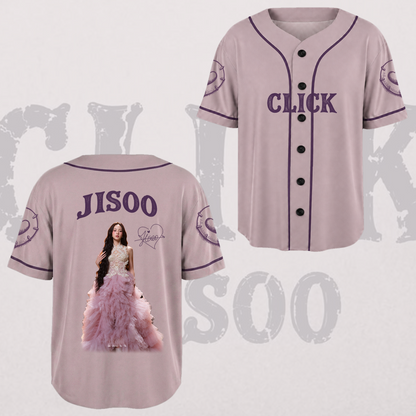 Jisoo Click Pink Baseball Jersey BLACKPINK Gift For Fans