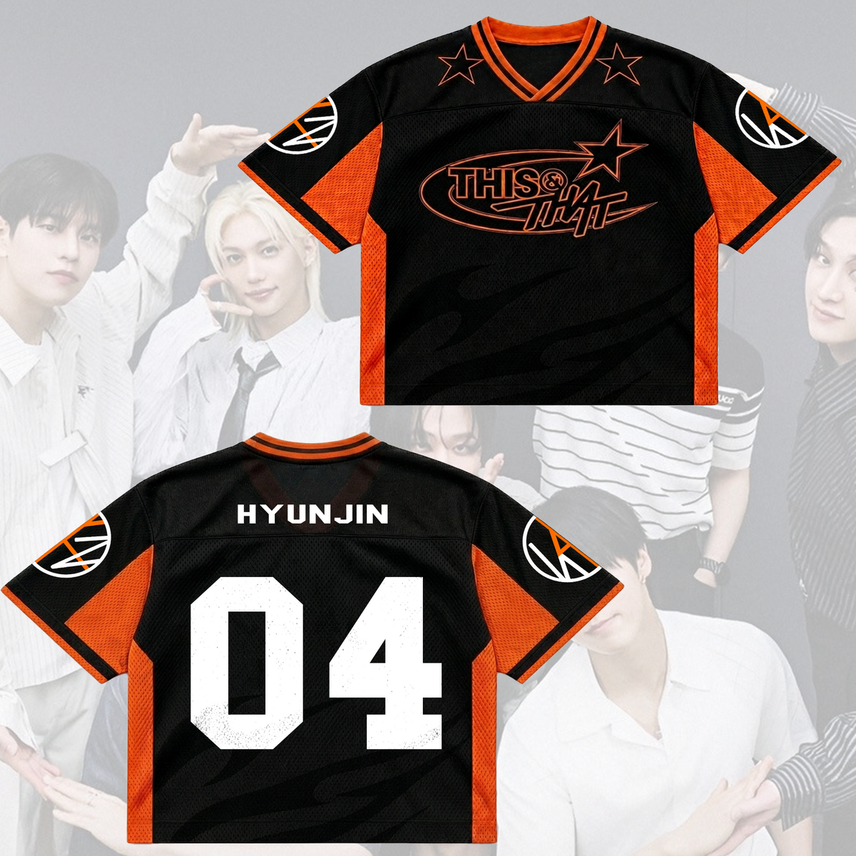 Retro Stray Kids This That Mixed Mesh Jersey Run It Tour Geschenk für Fans