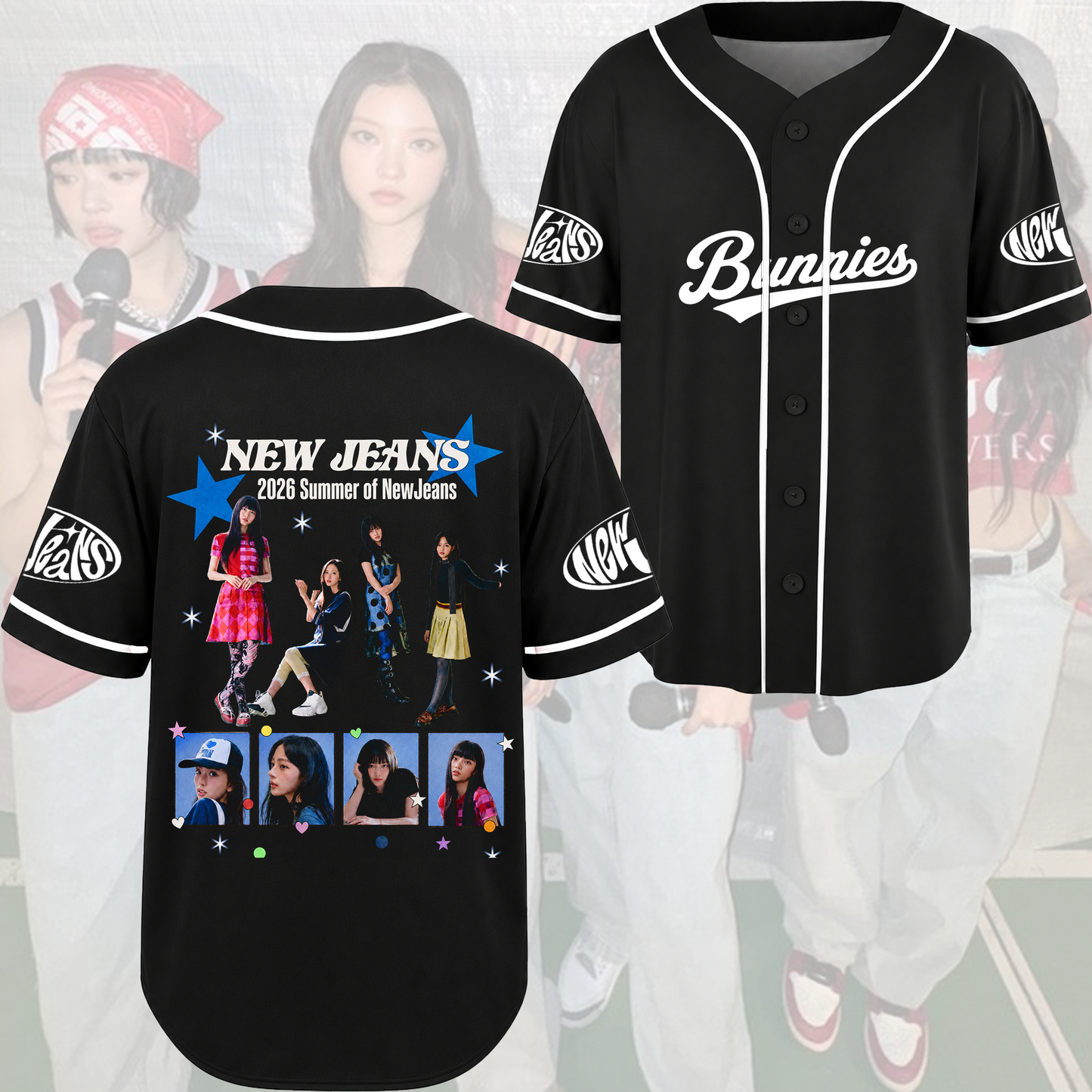 Vintage NewJeans Summer 2026 Baseball Jersey Retro Fan Merch