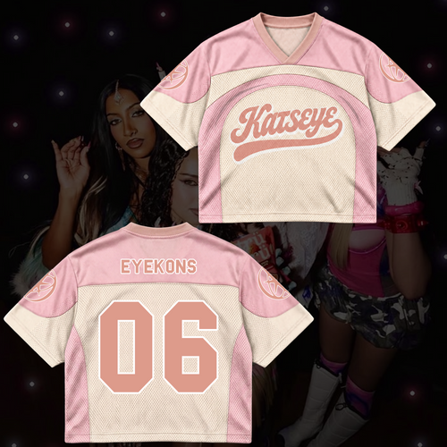 KATSEYE The Wildworld Tour Pink Mixed Mesh Jersey Gift To Fans
