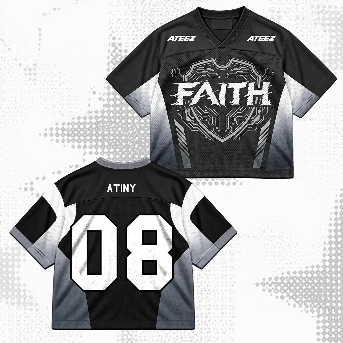 ATEEZ Golden Hour Part 6 Cyberpunk Faith Mixed Mesh Jersey Gift For Fans