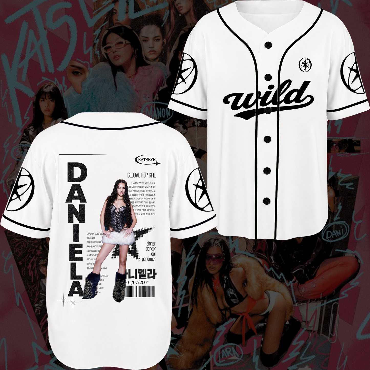 KATSEYE Chronicles The Wildworld Tour Baseball Jersey Fan Edtion