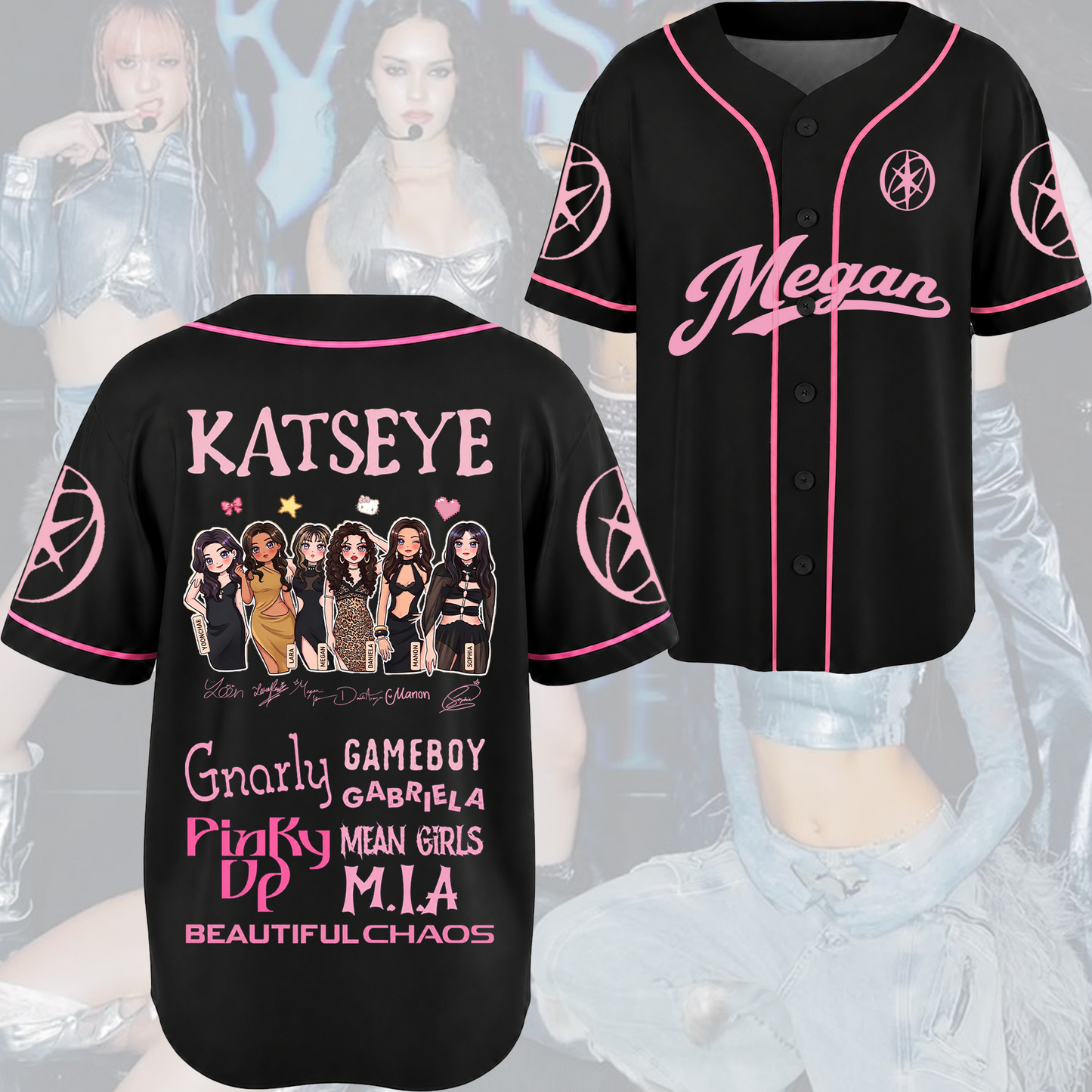 Pinky Katseye The Wildworld Tour Baseball Jersey Fan Edtion