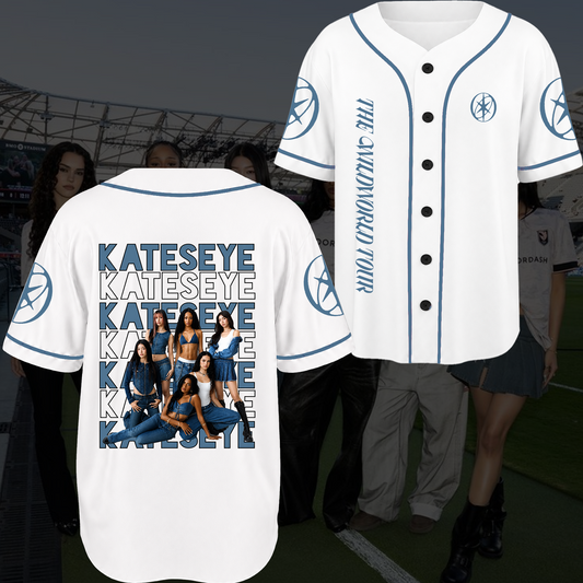 KATSEYE  The Wild World Tour Baseball Jersey Denim Aesthetic Merch Gift For Fans