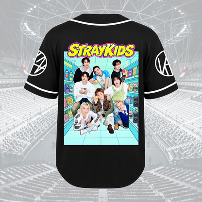 Stray Kids Run It World Tour Baseball-Trikot Edgy Streetwear Geschenk für Fans