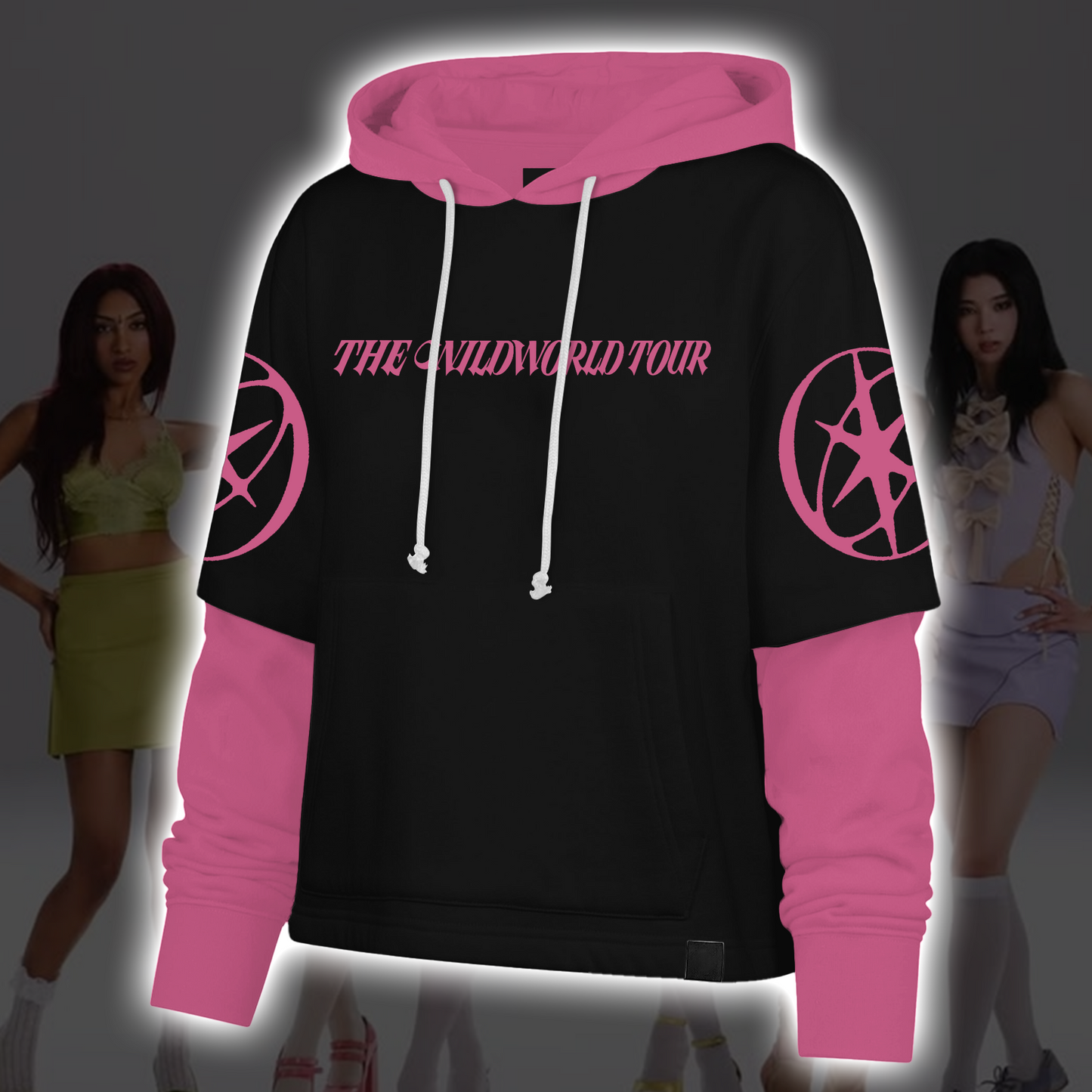 Pink Katseye Wildworld Tour Shortstop Hoodie Top Top Gift For Fans