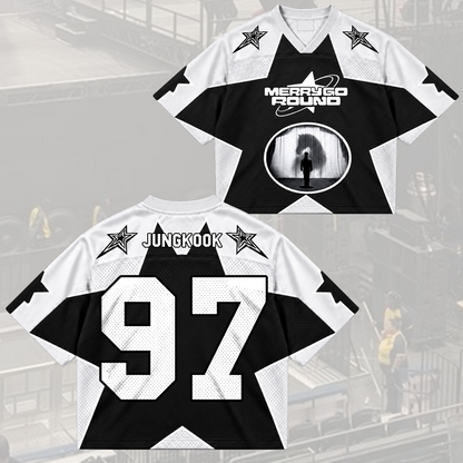 Electric Merry Go Round Army Club All Members Abstract Geometric Mixed Mesh Jersey For Fans