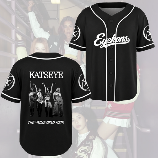 KATSEYE Eyekons The Wildworld Tour Grunge Baseball-Trikot Geschenk für Fans
