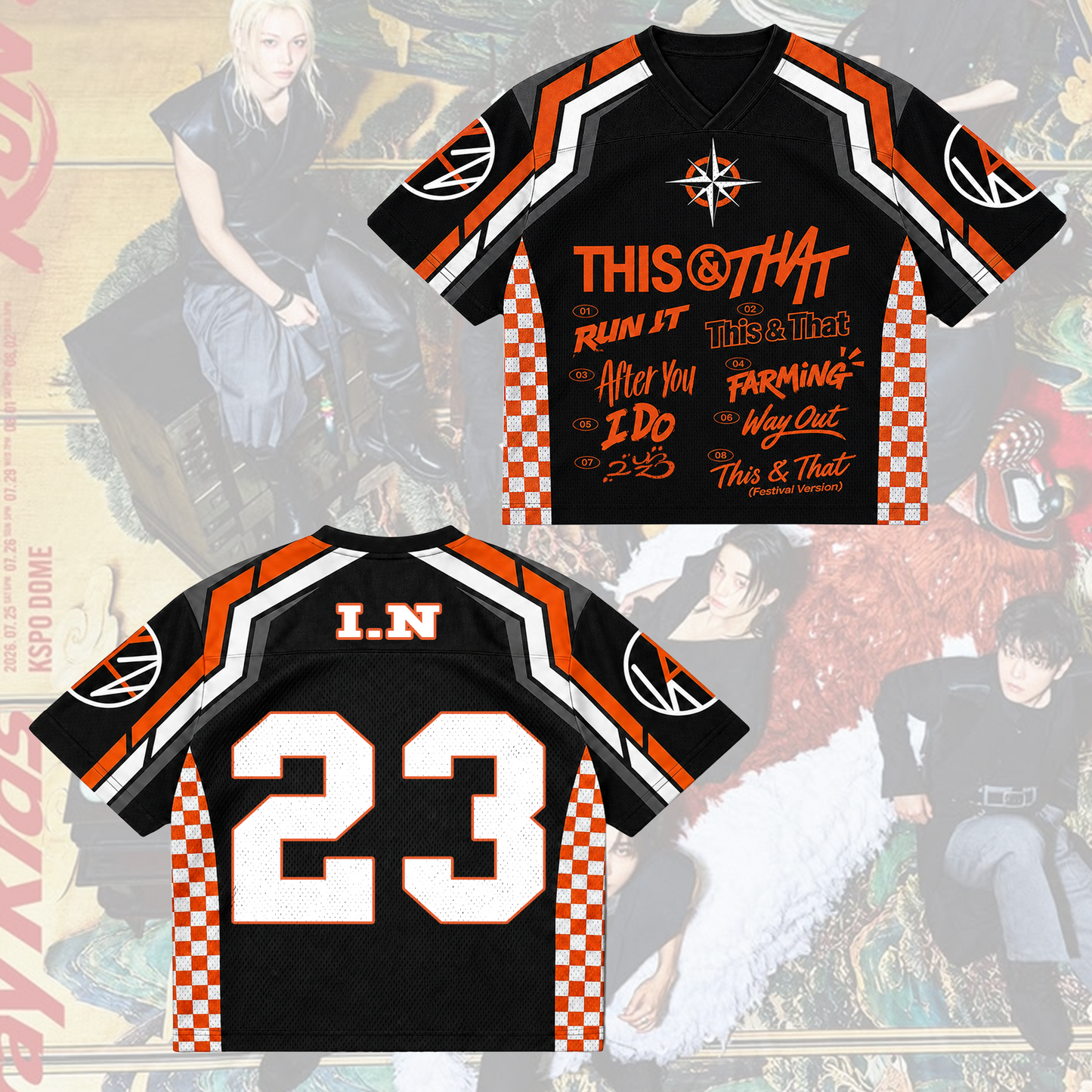 Stray Kids This & That Tracklist Mixed Mesh Jersey Hip Hop Sports Gifts For Fan