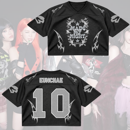 Metal LE SSERAFIM Pureflow Tour Mixed Mesh Jersey  Made My Night Fan Gifts
