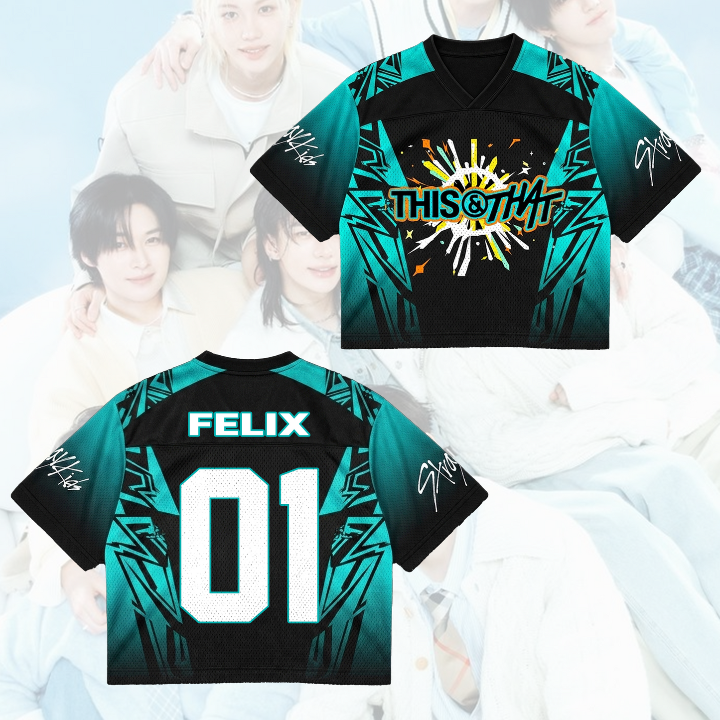 Sporty Stray Kids This & That Mixed Mesh Jersey Gifts For Fans