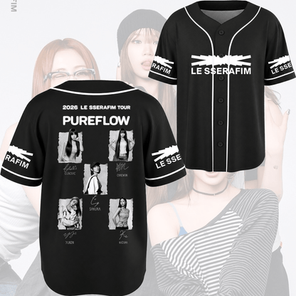 GlowUp Pureflow World Tour Le Sserafim  Baseball Jersey