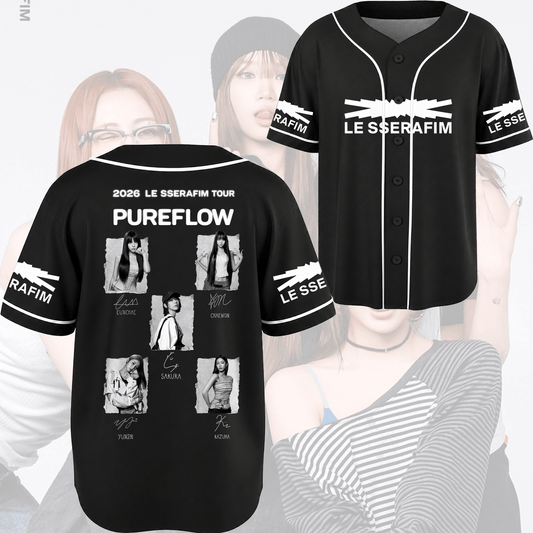 GlowUp Pureflow World Tour Le Sserafim  Baseball Jersey