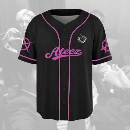 ATEEZ Golden Hour Part 5 Neon Pink Baseball Jersey Gift For Fans