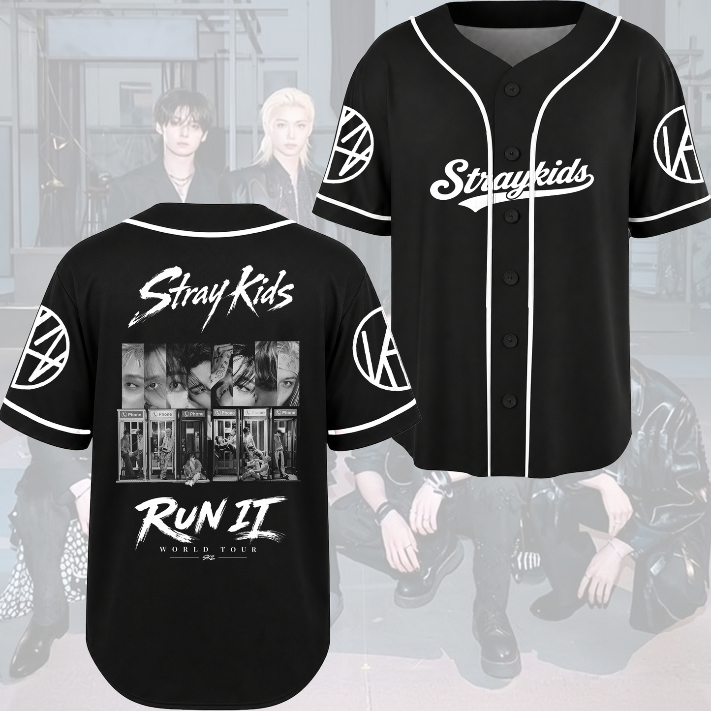 Stray Kids Run It Tour  Vintage Telephone Booth Baseball Jersey Gift For Fans