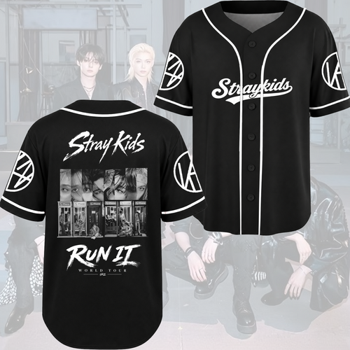 Stray Kids Run It Tour  Vintage Telephone Booth Baseball Jersey Gift For Fans