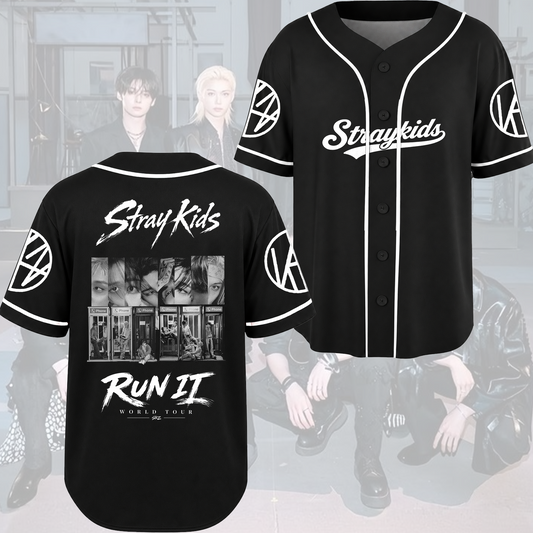 Stray Kids Run It Tour  Vintage Telephone Booth Baseball Jersey Gift For Fans