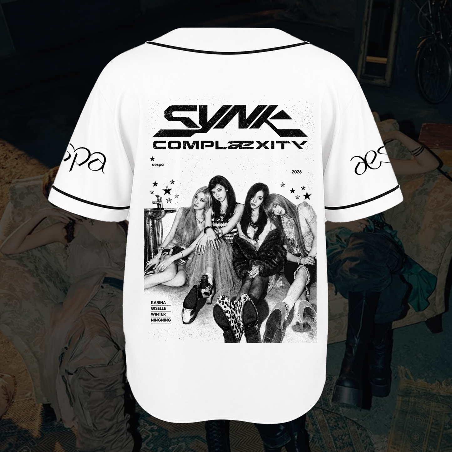 Retro Aespa SYNK Complexity World Tour Baseball Jersey MY Fan Gift