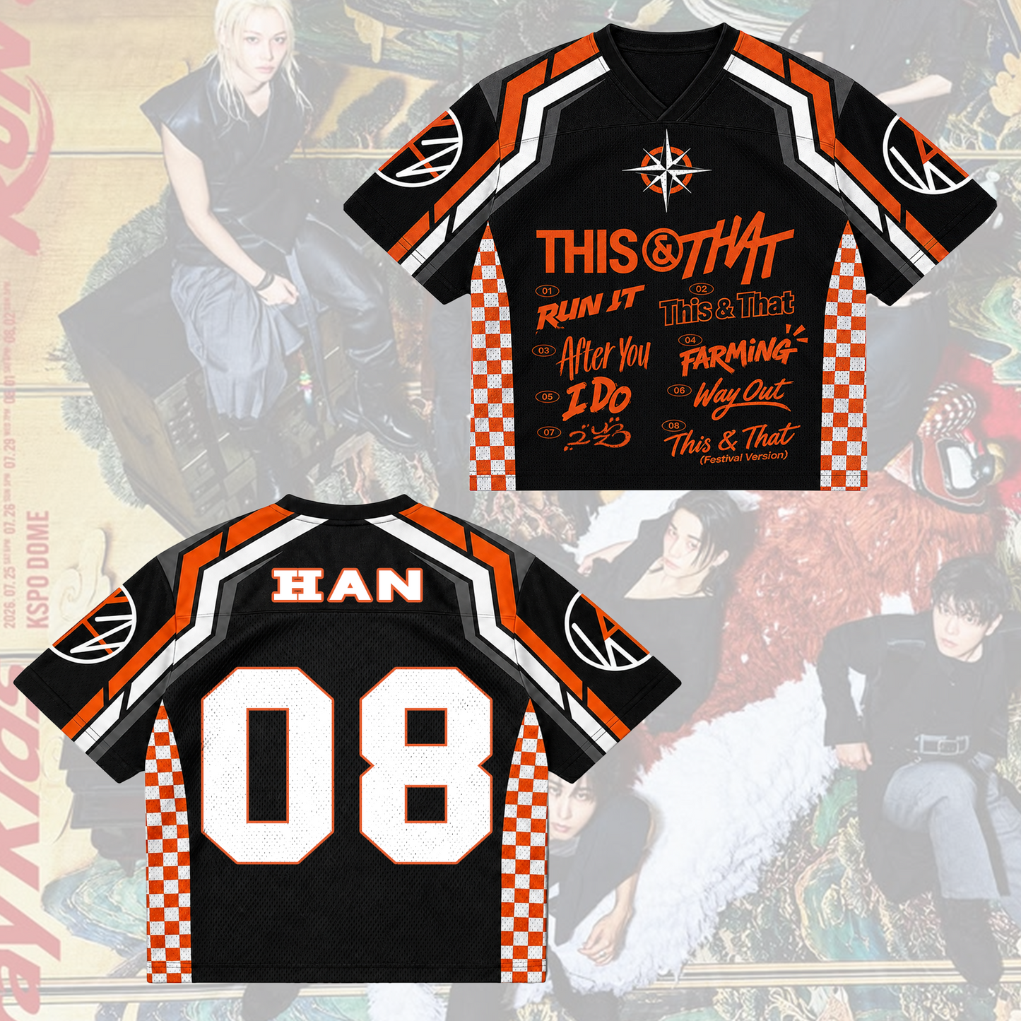 Stray Kids This & That Tracklist Mixed Mesh Jersey Hip Hop Sports Gifts For Fan