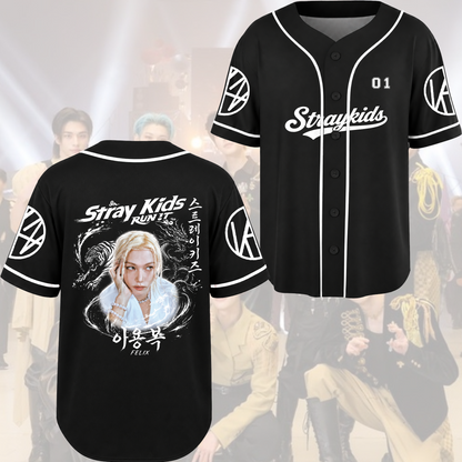 Stray Kids Run It World Tour Rebel Orient Streetwear Baseball Jersey Gift For Fans
