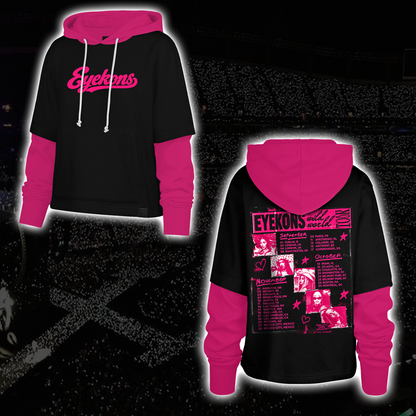 Fierce Wild World Tour Eyekons Club Tour Dates Y2K Cyberpunk Shortstop Hoodie For Eyekons