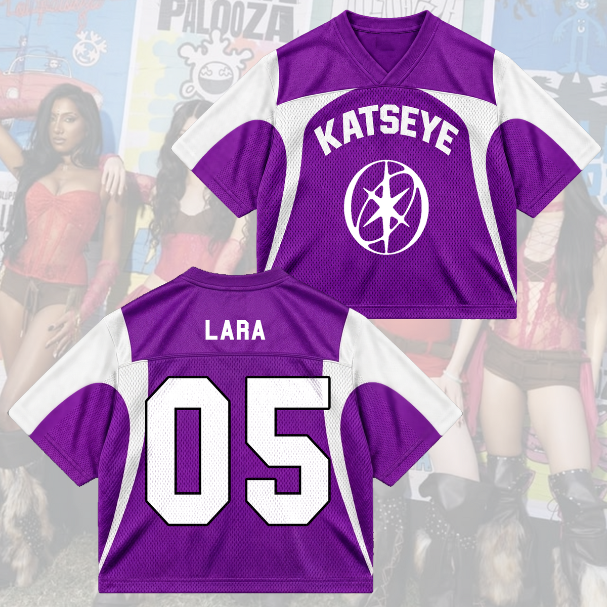 KATSEYE Wild Tour Sporty Purple Mixed Mesh Jersey For EYEKONS