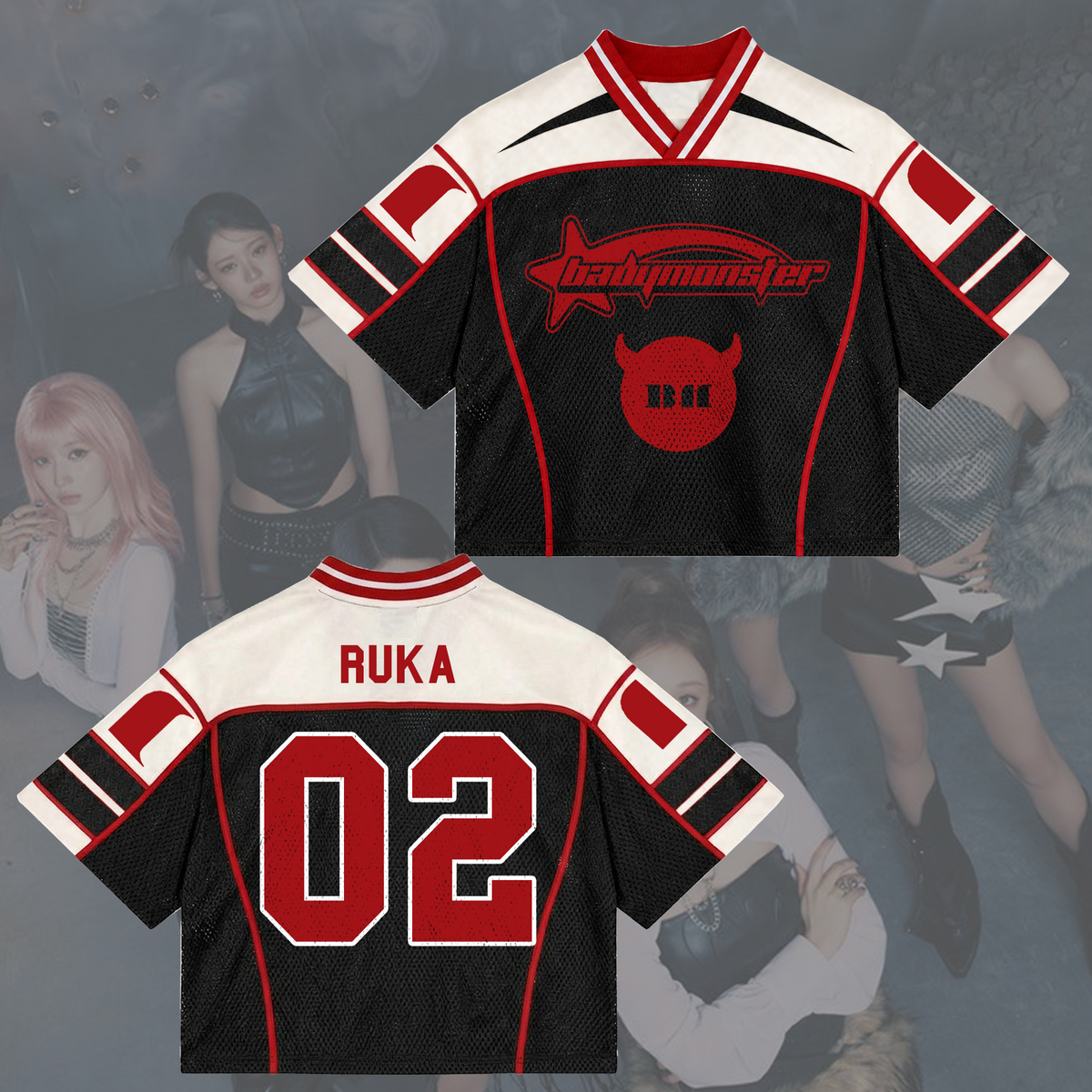 Powerful Choom World Tour Babymonster Sporty  Mixed Mesh Jersey Fanmerch