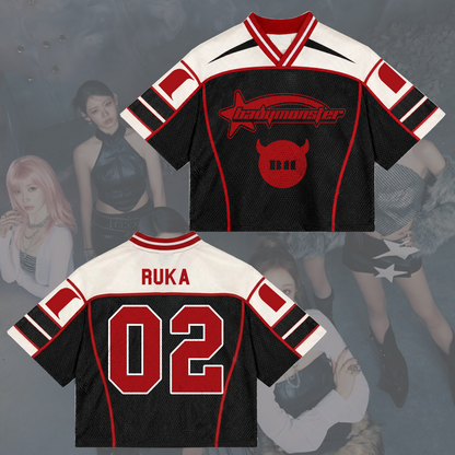 Powerful Choom World Tour Babymonster Sporty  Mixed Mesh Jersey Fanmerch