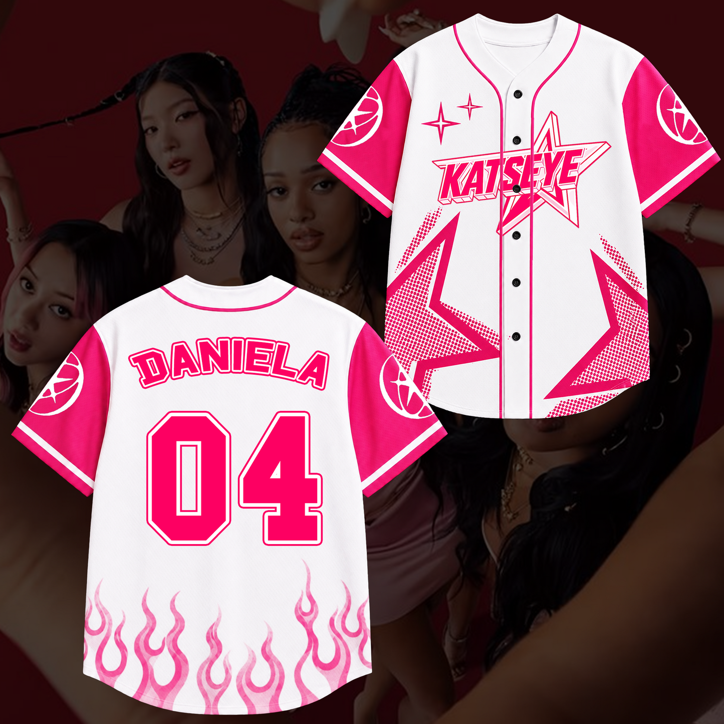 Sporty Pinky KATSEYE Baseball Jersey The Wildworld Tour Outfit Gift For Fans