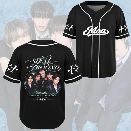 TOMORROW X TOGETHER Steal The Wind Tour Vintage Baseball Jersey For MOA