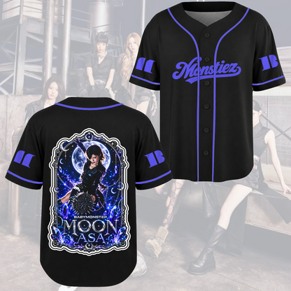 Mystical Choom Tour Babymonster Moon Gothic Baseball Jersey For Monstiez