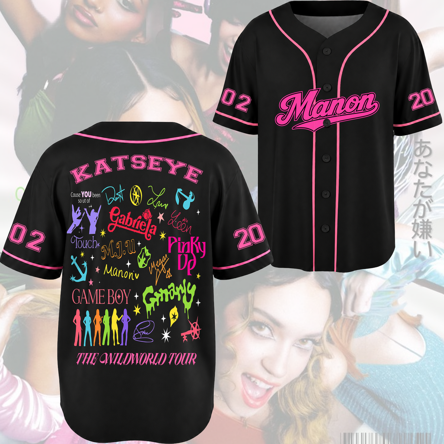 Pinky Up Katseye The Wildworld Track List Tour Baseball Jersey