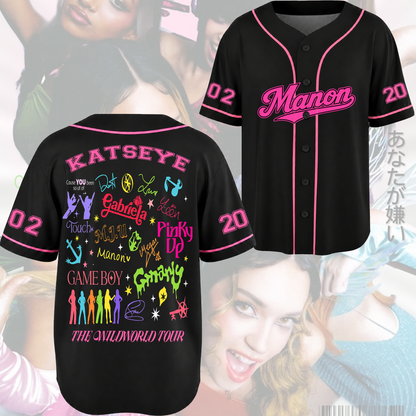 Pinky Up Katseye The Wildworld Track List Tour Baseball Jersey