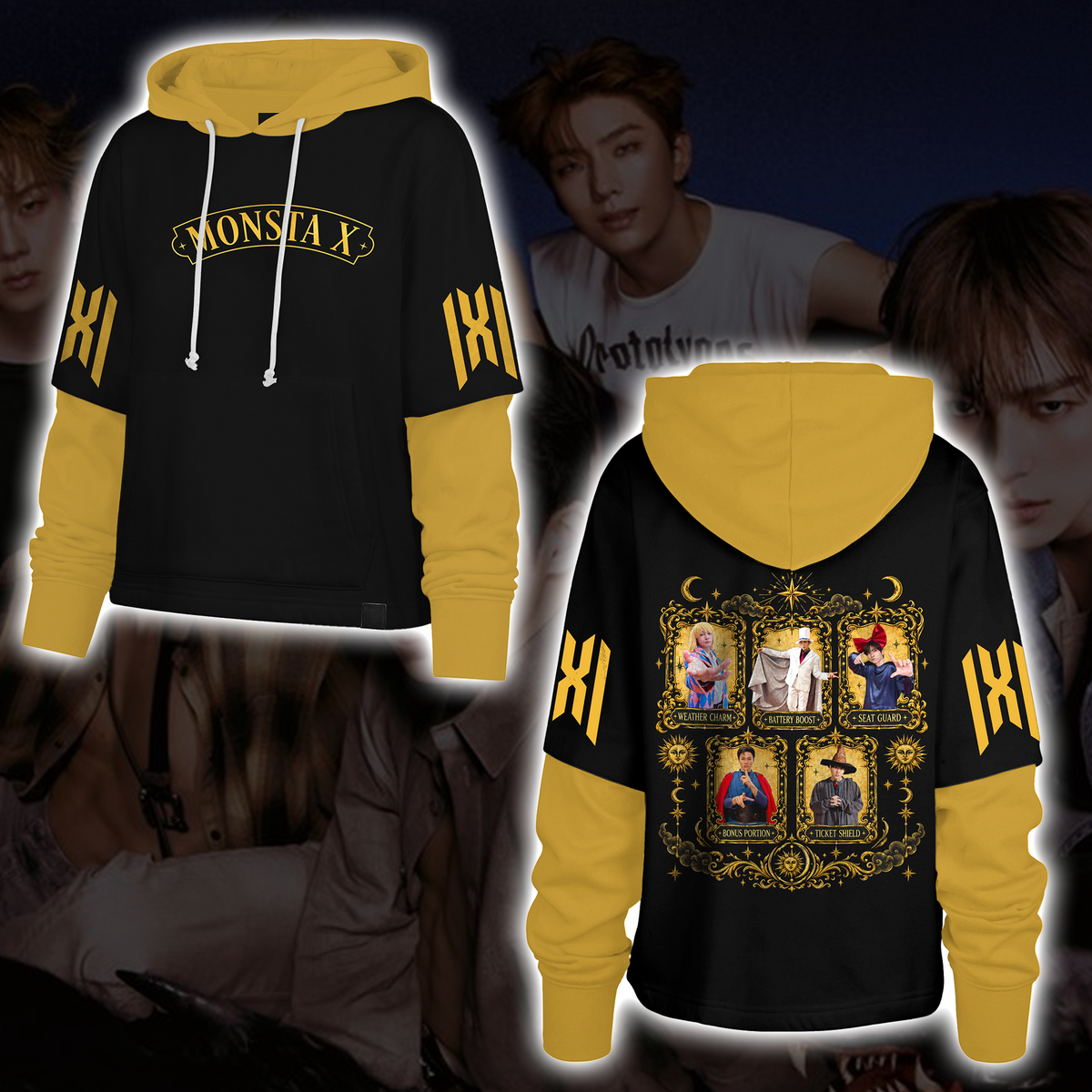 Monsta X World Tour The X Nexus Shortstop Hoodie Geschenk für Fans