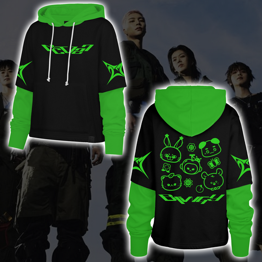 NCT 127 Blingy Full Group Cute Cartoon Mascot Doodle Shortstop Hoodie Gift For Fans