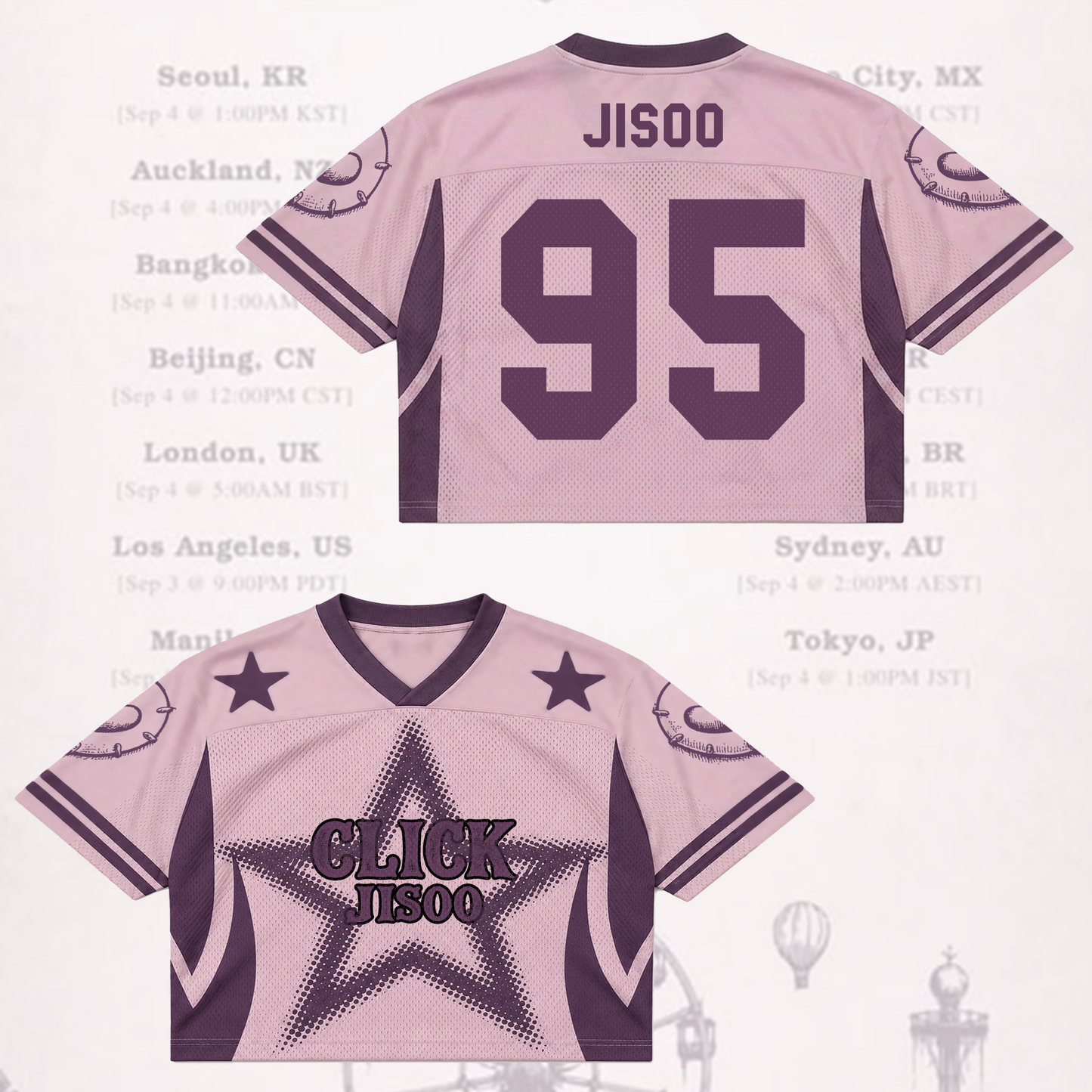 Sporty Jisoo Click Album Mixed Mesh Jersey BLACKPINK Fan Gift for Blink