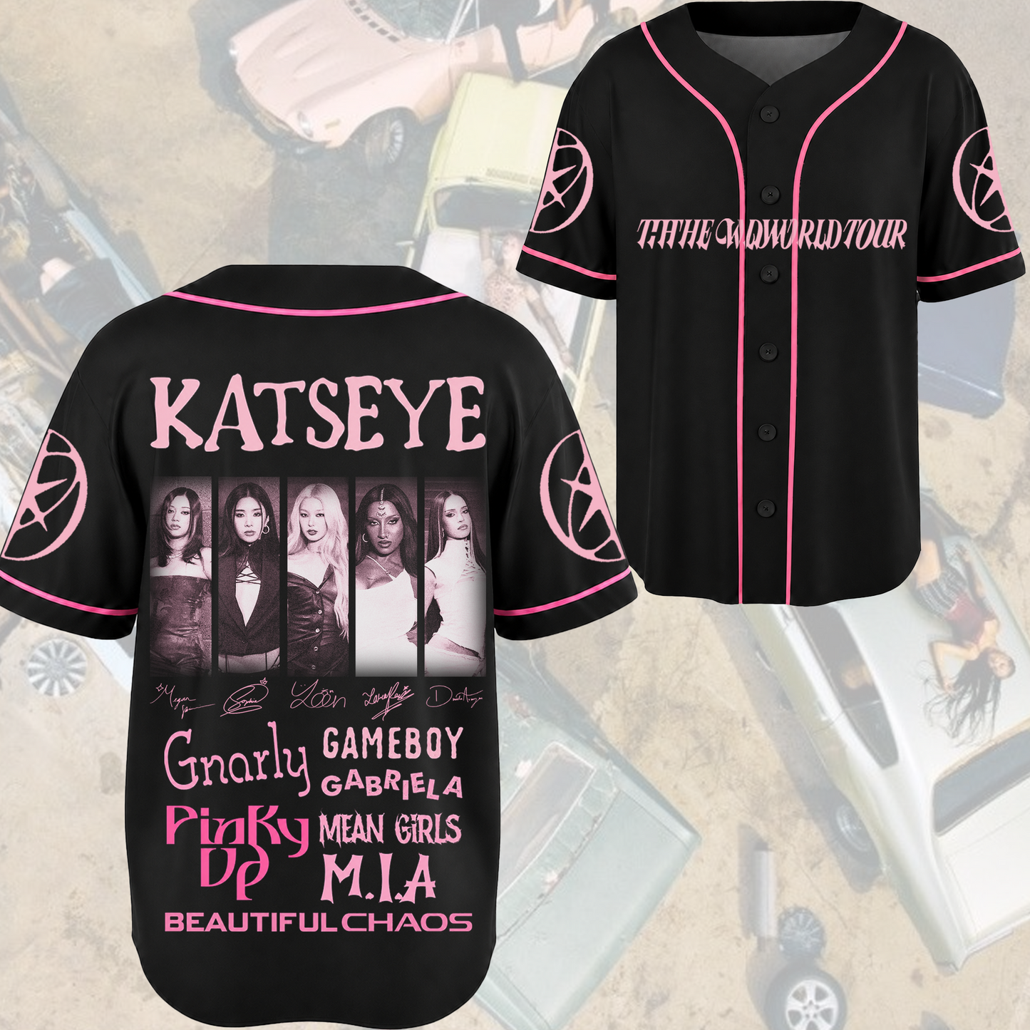 Vibrant Pulse Katseye The Wildworld Tour Baseball Jersey Fan Editon